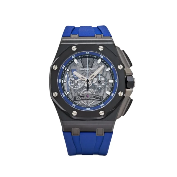Audemars Piguet Royal Oak Offshore Tourbillon Chronograph Black Ceramic Open worked Dial Replica