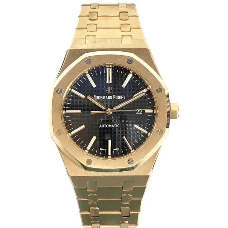 Audemars Piguet Royal Oak Rose Gold Watch Black Dial Replica
