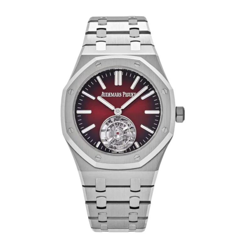 Audemars Piguet Royal Oak Selfwinding Flying Tourbillon Red Burgundy Stainless Steel Replica