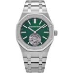 Audemars Piguet Royal Oak Selfwinding Flying Tourbillon Titanium White Gold Emerald Bezel Limited Edition Replica