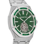 Audemars Piguet Royal Oak Selfwinding Flying Tourbillon Titanium White Gold Emerald Bezel Limited Edition Replica