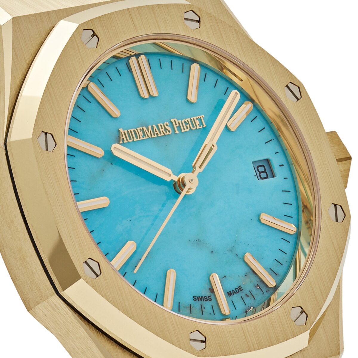 Audemars Piguet Royal Oak Selfwinding Yellow Gold Blue Turquoise Dial Replica