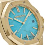 Audemars Piguet Royal Oak Selfwinding Yellow Gold Blue Turquoise Dial Replica