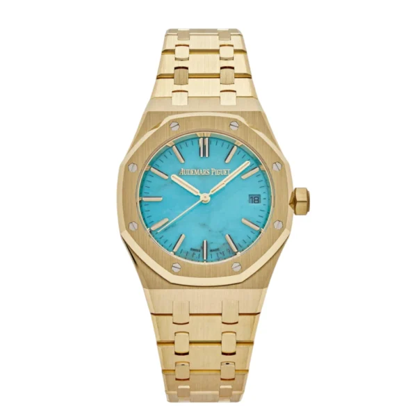 Audemars Piguet Royal Oak Selfwinding Yellow Gold Blue Turquoise Dial Replica