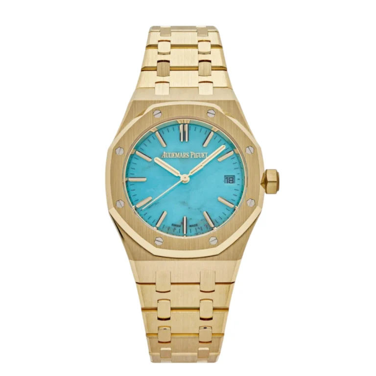 Audemars Piguet Royal Oak Selfwinding Yellow Gold Blue Turquoise Dial Replica