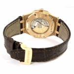 Audemars Piguet Royal Oak Silver Dial 41mm Rose Gold Brown Leather Replica