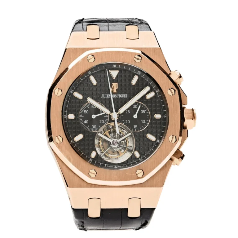 Audemars Piguet Royal Oak Tourbillon Chronograph Rose Gold Black Dial Replica