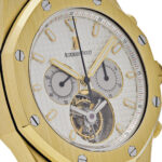 Audemars Piguet Royal Oak Tourbillon Chronograph Yellow Gold Silver Dial Replica