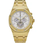 Audemars Piguet Royal Oak Tourbillon Chronograph Yellow Gold Silver Dial Replica