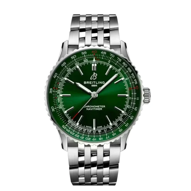 Breitling Navitimer 41mm Stainless Steel Watch Green Dial Replica