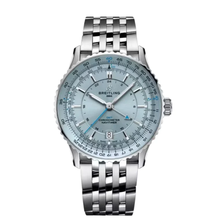 Breitling Navitimer GMT Stainless Steel Watch Ice Blue Dial Replica