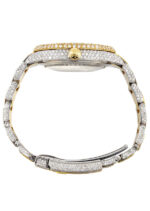Diamond Iced Out Rolex Datejust 25 Carats Of Diamonds Abalone Mother Of Pearl Dial Two Tone Oyster Band Replica