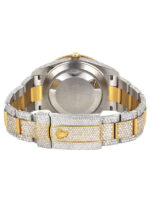 Diamond Iced Out Rolex Datejust 25 Carats Of Diamonds Abalone Mother Of Pearl Dial Two Tone Oyster Band Replica