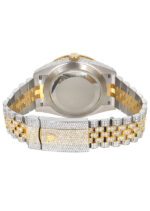 Diamond Iced Out Rolex Datejust 25 Carats Of Diamonds Abalone Mother of Pearl Dial Two Tone Two Row Jubilee Band Replica