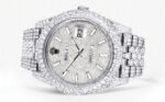 Diamond Iced Out Rolex Datejust 25 Carats Of Diamonds Custom Diamond Dial Two Row Jubilee Band Replica