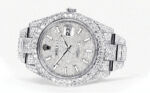 Diamond Iced Out Rolex Datejust 25 Carats Of Diamonds Custom Diamond Dial Two Row Oyster Band Replica