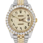 Diamond Iced Out Rolex Datejust 25 Carats Of Diamonds Custom Full Diamond Arabic Numeral Diamond Dial Replica
