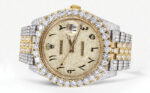 Diamond Iced Out Rolex Datejust 25 Carats Of Diamonds Custom Full Diamond Arabic Numeral Diamond Dial Replica