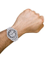 Diamond Iced Out Rolex Datejust 25 Carats Of Diamonds Custom Full Diamond Roman Dial Jubilee Band Replica