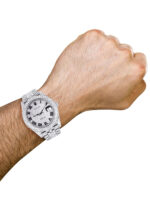 Diamond Iced Out Rolex Datejust 25 Carats Of Diamonds Custom Roman Numeral Diamond Dial Two Row Jubilee Band Replica