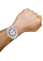Diamond Iced Out Rolex Datejust 25 Carats Of Diamonds Custom Roman Numeral Diamond Dial Two Row Oyster Band Replica