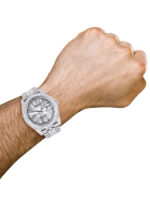 Diamond Iced Out Rolex Datejust 25 Carats Of Diamonds Custom Silver Diamond Dial Two Row Jubilee Band Replica