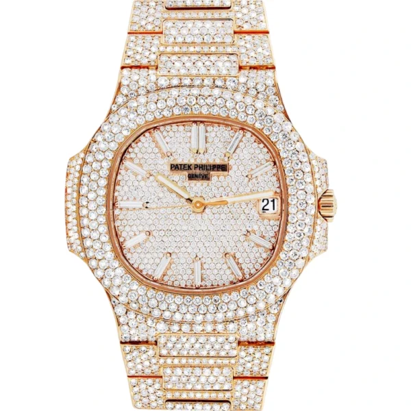 Diamond Patek Philippe Nautilus 18K Rose Gold Replica
