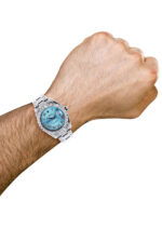 Diamond Rolex Datejust 2 Stainless Steel Custom Blue Roman Numeral Dial 41 MM 16.55 Carats Replica