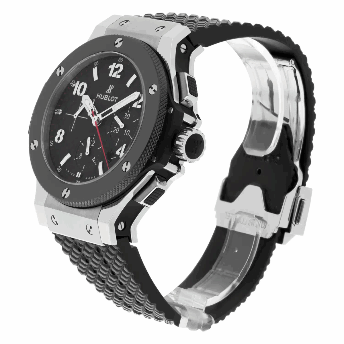 Hublot Big Bang 44 MM Black Dial Ceramic Bezel Rubber Band Unworn Replica