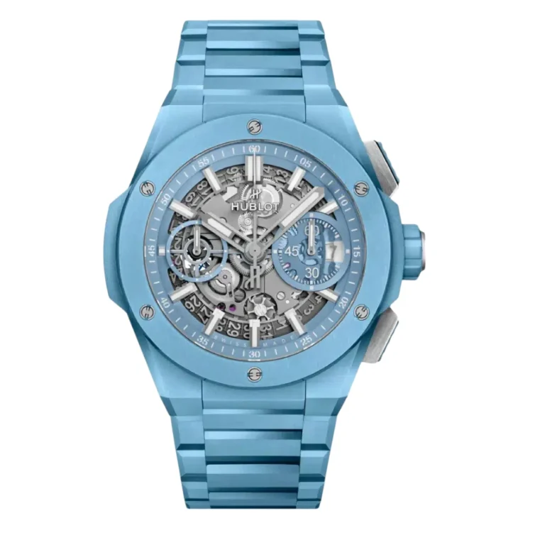 Hublot Big Bang Integrated Time Only 40mm Blue Ceramic Watch Skeleton Index Dial Replica