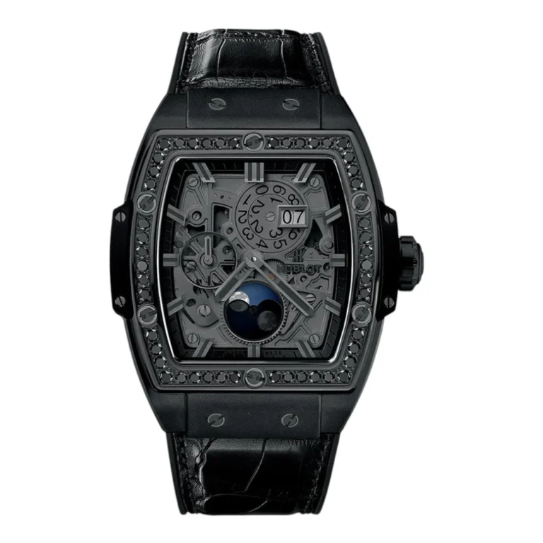 Hublot Big Bang Spirit Of Moonphase Ceramic 42mm Black Strap Watch Replica