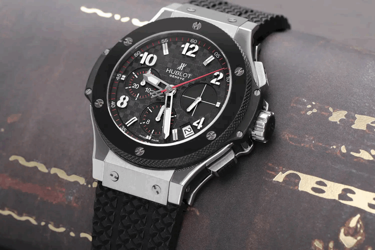 Hublot Big Bang Stainless Steel with Black Rubber Watch Complete Replica