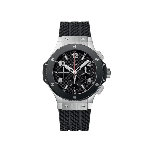 Hublot Big Bang Stainless Steel with Black Rubber Watch Complete Replica