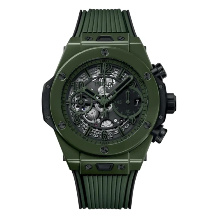 Hublot Big Bang Unico 42mm Green Ceramic with Grren Rubber Watch Skeleton Dial Replica