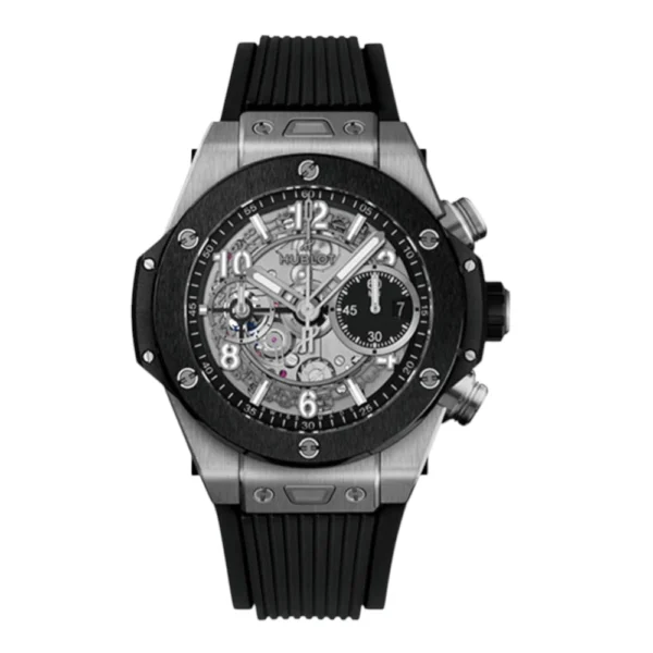 Hublot Big Bang Unico Chronograph Titanium And Ceramic Black Rubber Watch Replica