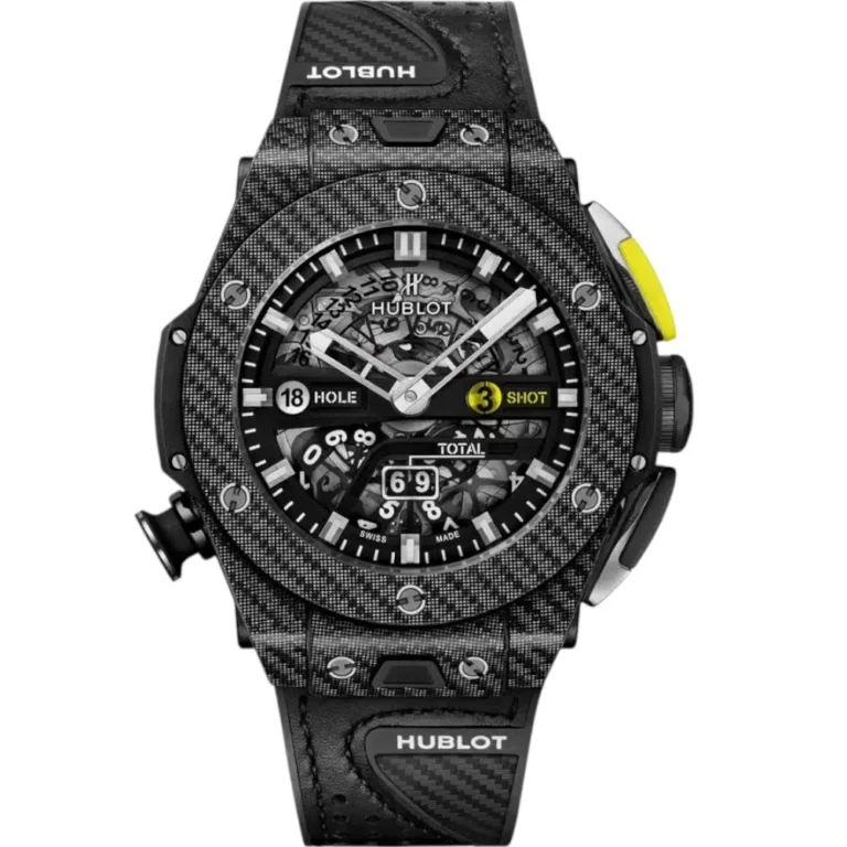 Hublot Big Bang Unico Golf Black Carbon With Black Calfskin Leather Watch Replica