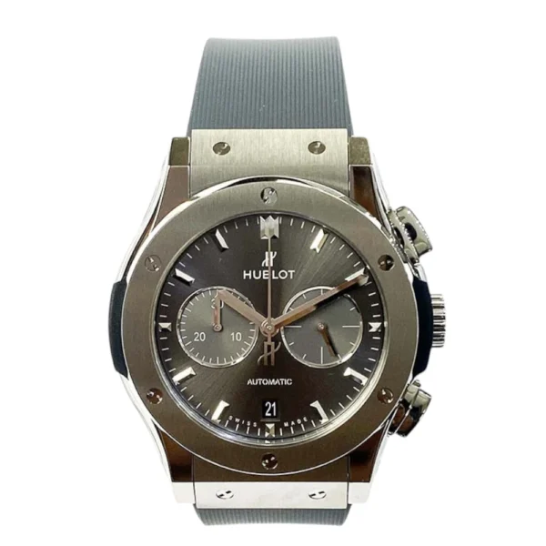 Hublot Classic Fusion Chronograph Titanium With Grey Rubber Watch Grey Dial Replica