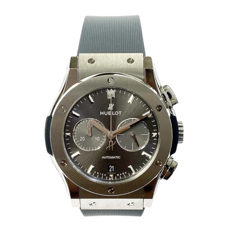 Hublot Classic Fusion Chronograph Titanium With Grey Rubber Watch Grey Dial Replica