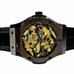 Hublot Classic Fusion Gold Ceramic With Black Leather Watch Replica