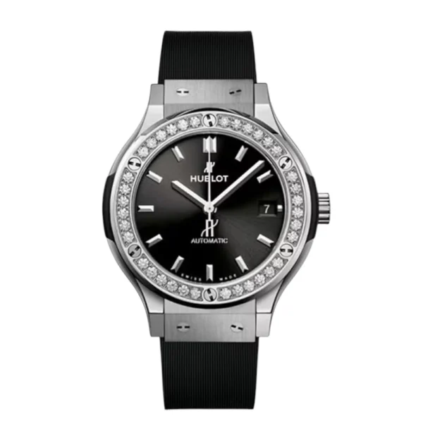 Hublot Fusion Classic Automatic Diamond Bezel Black Dial Watch Replica
