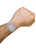 Iced Out Rolex Datejust 36 MM Stainless Steel 16.5 Carats of Diamonds Full Diamond Roman Diamond Dial Replica