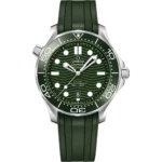 Omega Seamaster Diver 300m Co-Axial Master Chronometer 42mm Rubber Strap Men's Watch Green Replica