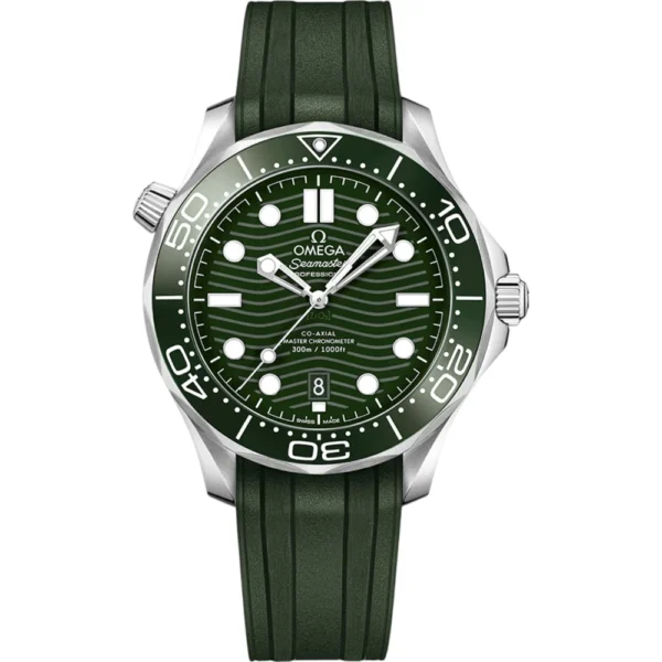 Omega Seamaster Diver 300m Co-Axial Master Chronometer 42mm Rubber Strap Men's Watch Green Replica