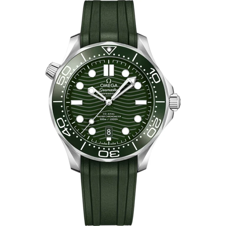 Omega Seamaster Diver 300m Co-Axial Master Chronometer 42mm Rubber Strap Men's Watch Green Replica