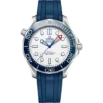 Omega Seamaster Diver Americas Cup 300m 42mm Mens Watch White Rubber Strap Replica