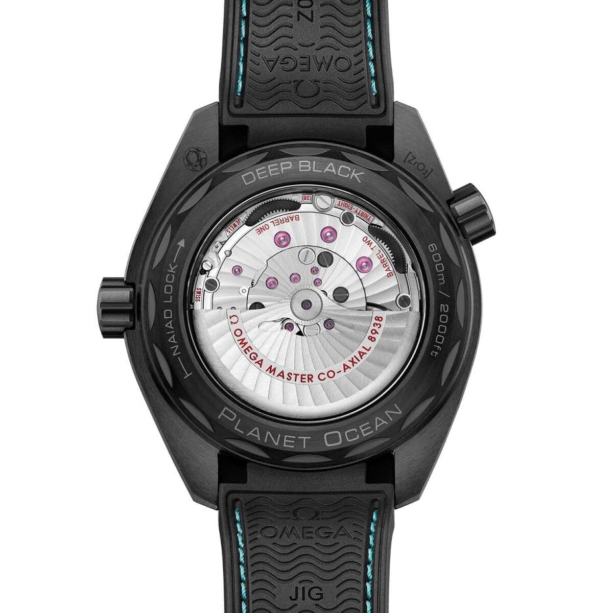 Omega Seamaster Planet Ocean 600M 45.5 mm Mens Watch Black Ceramic on Rubber Strap Blue Replica