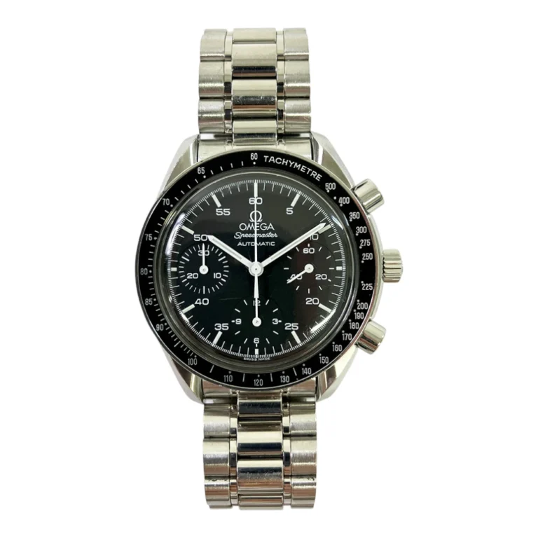 Omega Speedmaster Reduced Chronograph Stainless Steel Watch Black Dial Replica