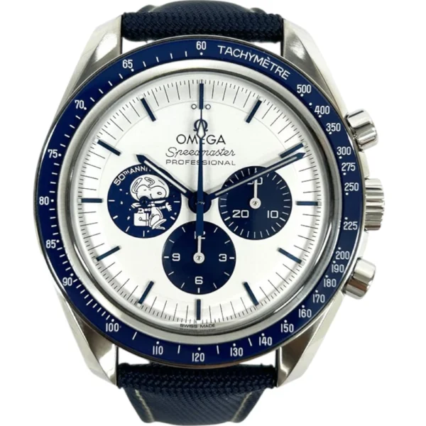 Omega Speedmaster Stainless Steel with Blue Fabric and Silver Index Dial Replica