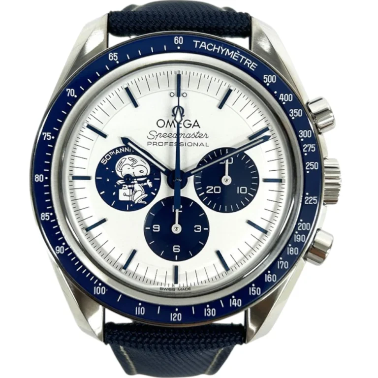 Omega Speedmaster Stainless Steel with Blue Fabric and Silver Index Dial Replica