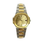 Patek Philippe Nautilus 25mm Stainless Steel & Yellow Gold Watch Champagne Index Dial Replica